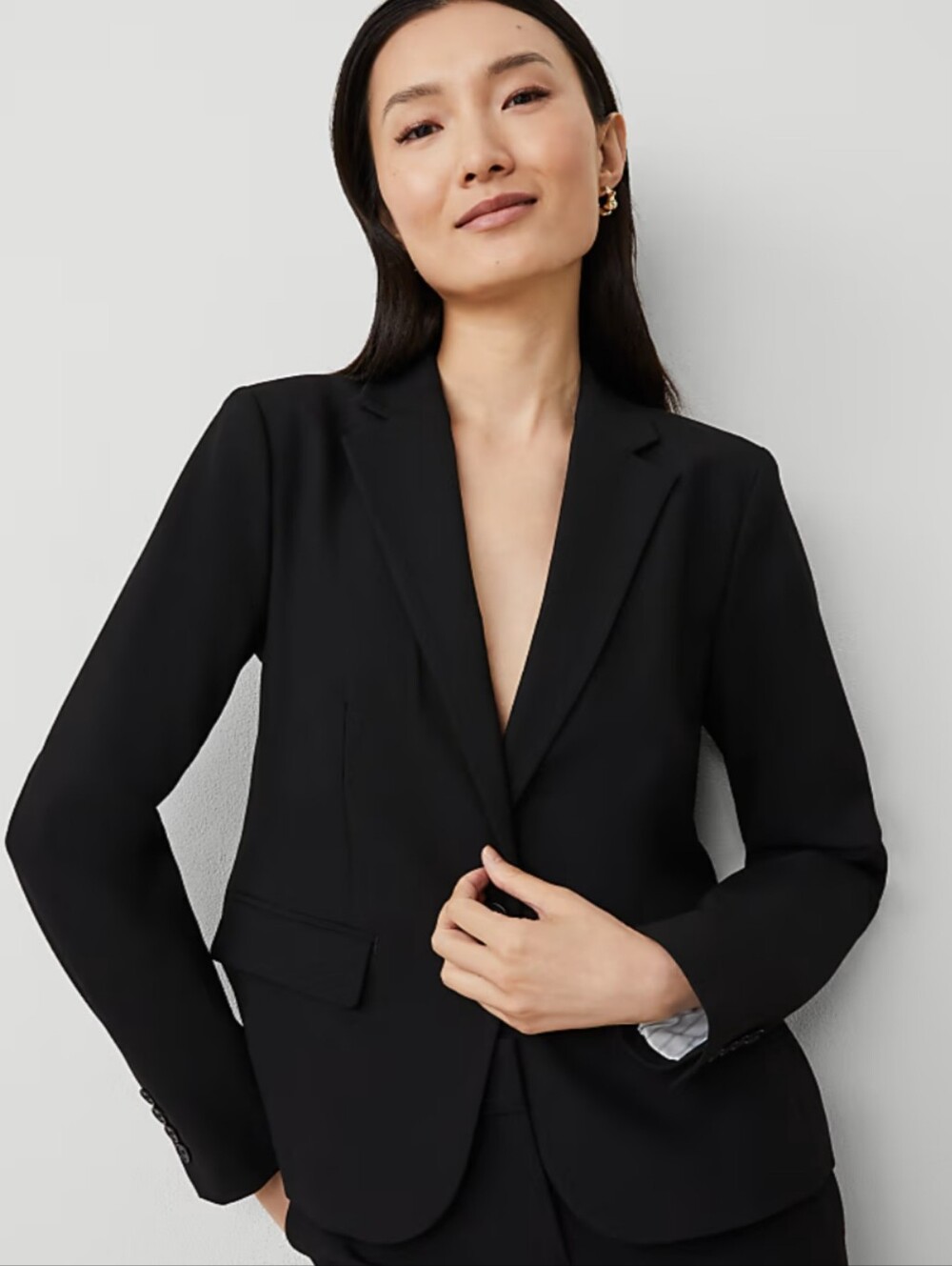 NWT Ann Taylor Petite Notched Single Button Blazer Seasonless Stretch Women's 6P